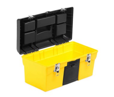 Plastic box for tools isolated on white