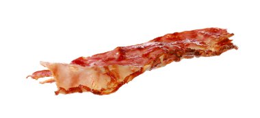 Tasty fried bacon for burger isolated on white