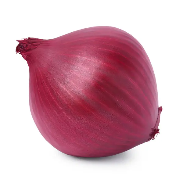 One Fresh Red Onion White Background — Stockfoto