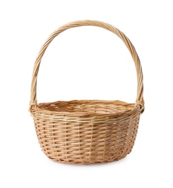 New Easter wicker basket isolated on white