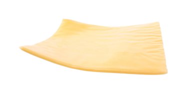 Slice of cheese isolated on white. Burger ingredient