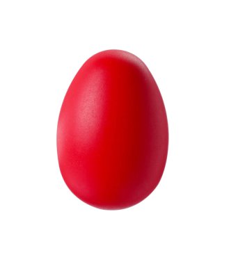 One red Easter egg isolated on white
