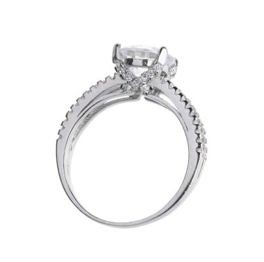 Elegant jewelry. Luxury ring isolated on white