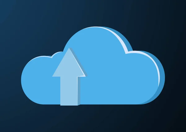 Web hosting service. Cloud with arrow illustration on dark background