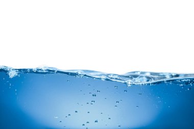 Beyaz zemin üzerine mavi su kabarcıkları