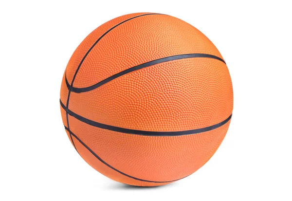Νέα Πορτοκαλί Μπάλα Μπάσκετ Απομονωμένη Λευκό — Φωτογραφία Αρχείου