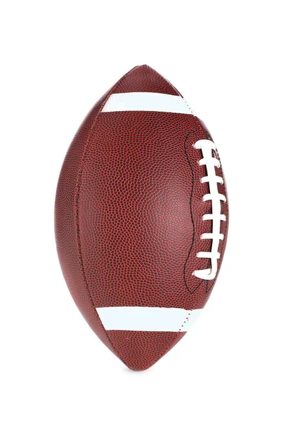 American Football Ball Aus Leder Auf Weißem Hintergrund — Stockfoto