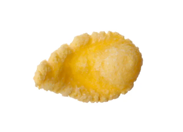 One Tasty Crispy Corn Flake Isolated White — Stock fotografie