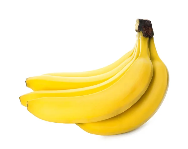 Група Стиглих Жовтих Бананів Ізольовані Білому — стокове фото