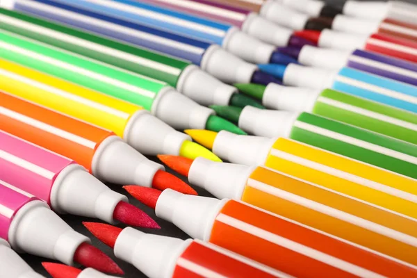 Many Bright Markers Background Closeup View — Foto de Stock