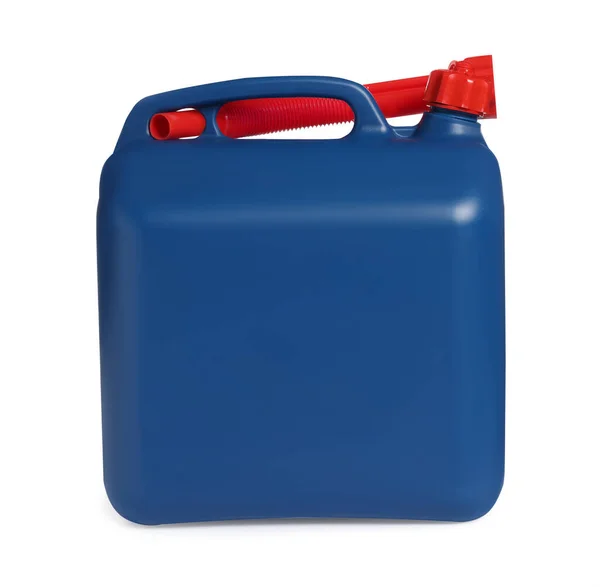 New Blue Plastic Canister Isolated White — Photo