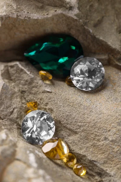Beautiful Gemstones Jewelry Stone Surface — стоковое фото