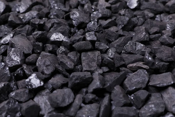 Kousky Černého Uhlí Jako Pozadí Detailní Záběr — Stock fotografie