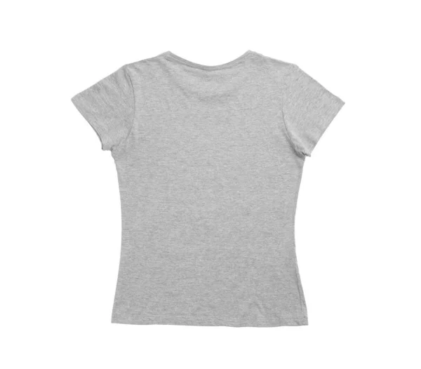 Beyaz Tişörtlü Şık Gri Kadın Tişörtü — Stok fotoğraf