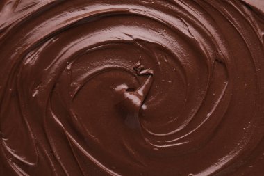 Arka plan olarak lezzetli çikolata ezmesi, üst görünüm