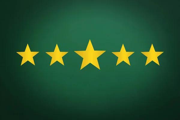 Quality Evaluation Golden Stars Green Chalkboard — Stock Fotó