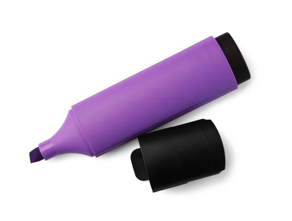 Bright Violet Marker Isolated White Top View — Fotografia de Stock