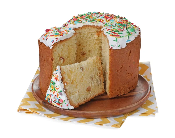 배경에 분말을 전통적 부활절 케이크 — 스톡 사진