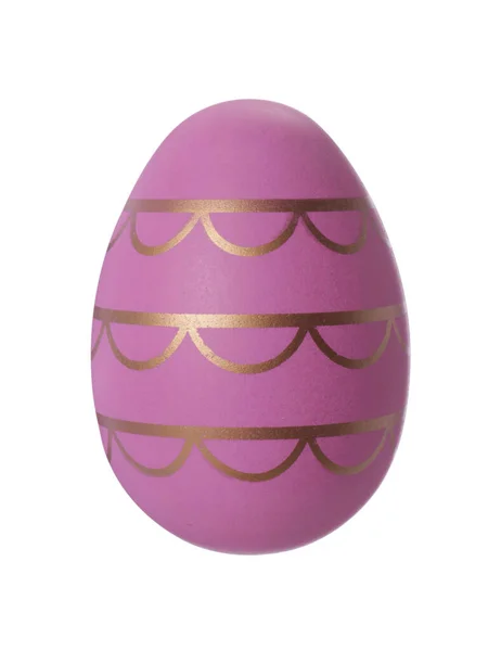 One Easter Egg Stylish Pattern Isolated White — Stockfoto