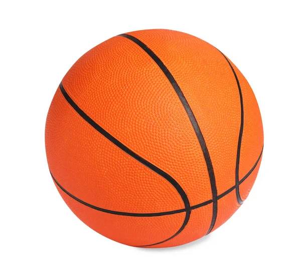 Новий Помаранчевий Баскетбольний Ізольований Білому — стокове фото