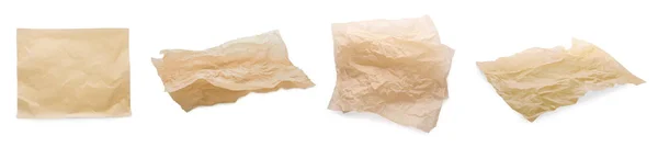 Beyaz Arkaplanda Buruşuk Fırın Kağıdıyla Kolaj — Stok fotoğraf