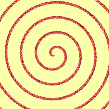 Açık sarı arka planda bükülmüş şeker sarmalı