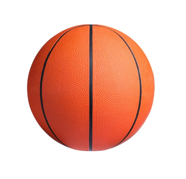 白で隔離された新しいオレンジバスケットボールボール — ストック写真