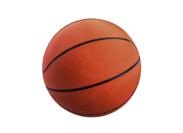 Nouvelle Balle Basket Orange Isolée Sur Blanc — Photo