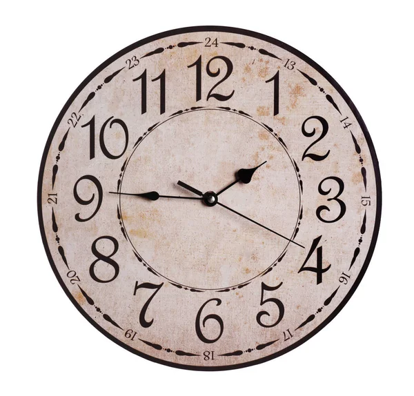 Stylish Clock Isolated White Interior Element — Zdjęcie stockowe