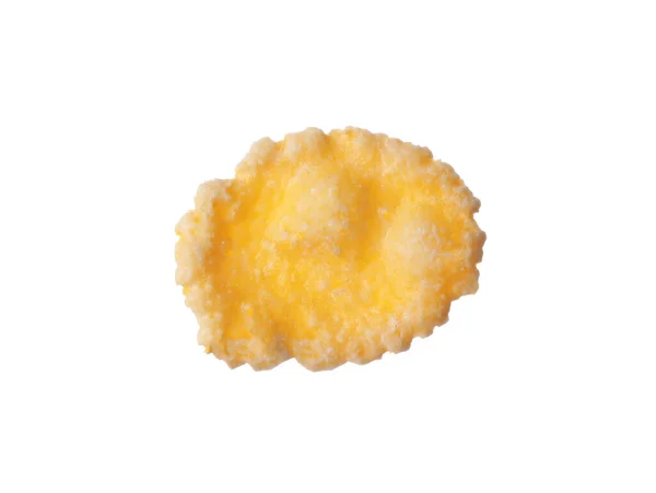 One Tasty Crispy Corn Flake Isolated White — Foto Stock