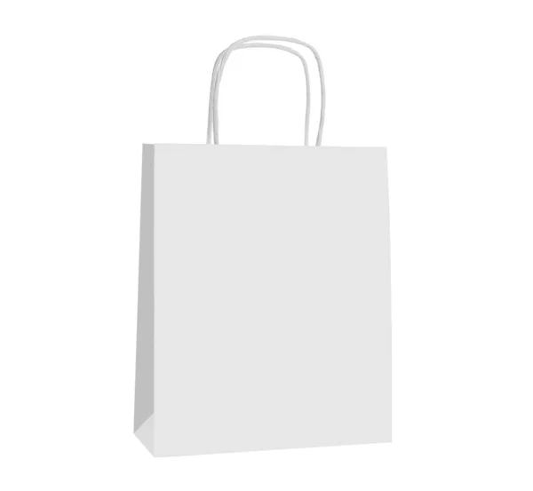 Blank Paper Bag Isolated White Mockup Design — Fotografia de Stock
