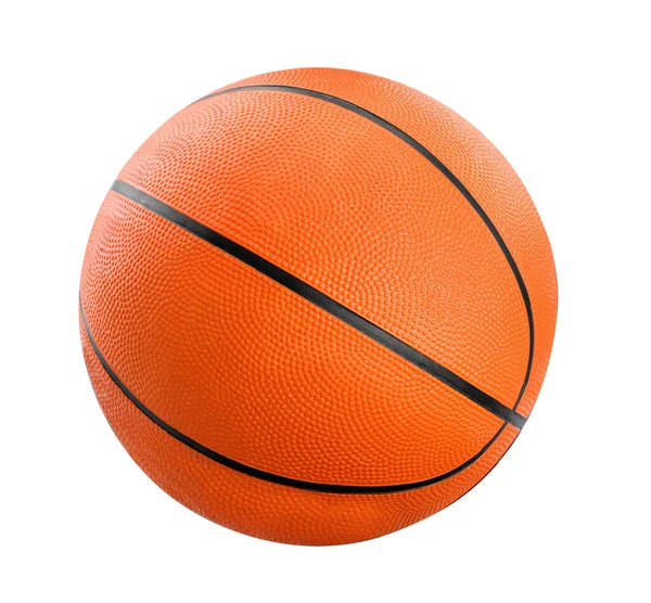 Nový Oranžový Basketbal Izolovaný Bílém — Stock fotografie