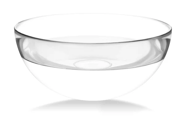 Glasskål Full Vatten Isolerad Vitt — Stockfoto