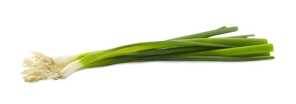 Świeże Zielone Cebule Wiosna Białym Tle — Zdjęcie stockowe