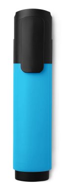 Bright blue marker isolated on white, top view