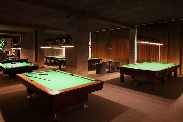 Billiard Tables Balls Cues Club — ストック写真