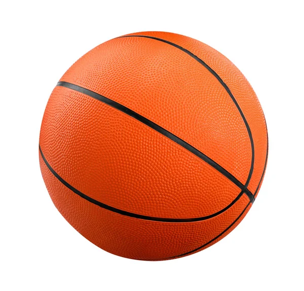 新的橙色篮球运动被白色隔离 — 图库照片