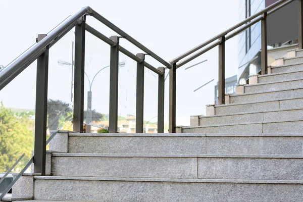 Stairs Metal Handrailing Outdoors Sunny Day — Zdjęcie stockowe