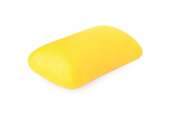 Uma Goma Mascar Amarela Saborosa Isolada Branco — Fotografia de Stock