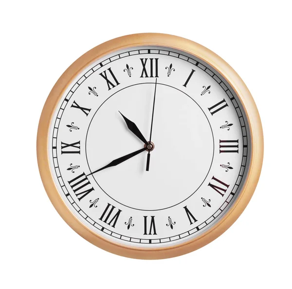 Stylish Clock Isolated White Interior Element — Stock fotografie