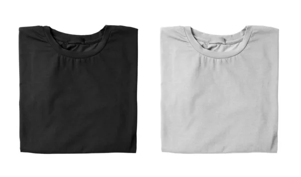 白を基調としたスタイリッシュな黒とグレーのTシャツ トップビュー — ストック写真