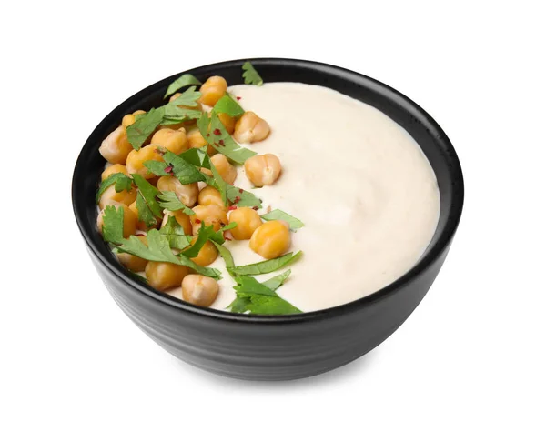 Tasty Chickpea Soup Bowl White Background — Stockfoto