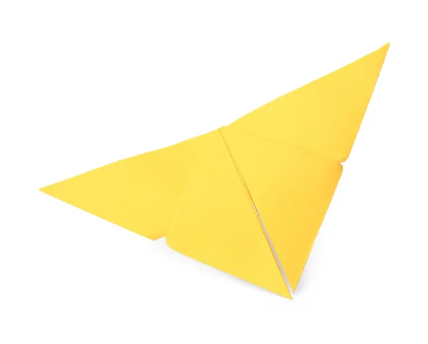 Borboleta Papel Amarelo Isolado Branco Origami Arte — Fotografia de Stock