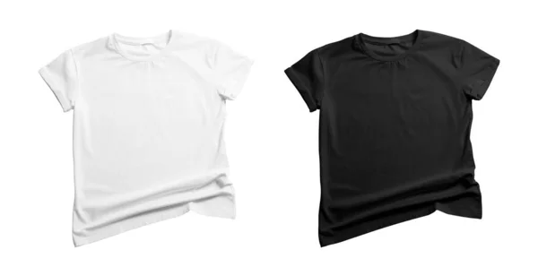 Stijlvolle Shirts Witte Achtergrond Bovenaanzicht — Stockfoto