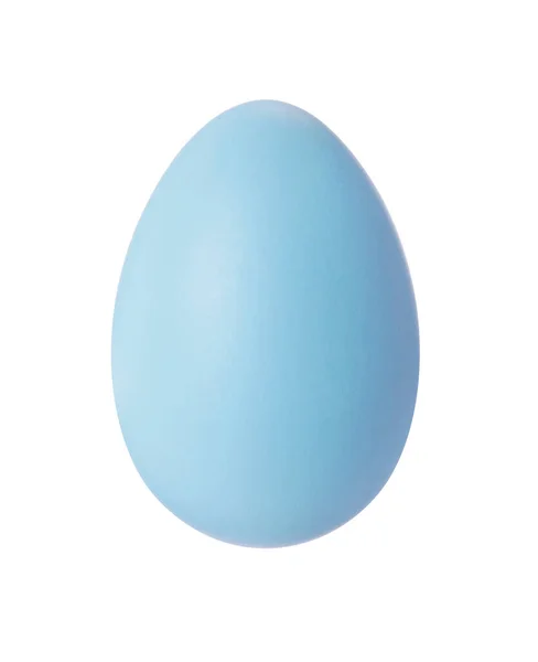 Jedno Světle Modré Velikonoční Vajíčko Izolované Bílém — Stock fotografie
