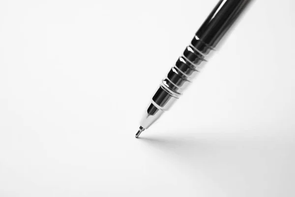 Writing Sheet White Paper Pen Closeup — Stock fotografie