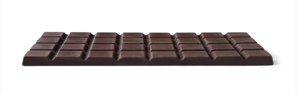 Смачний Темний Шоколадний Батончик Ізольований Білому — стокове фото