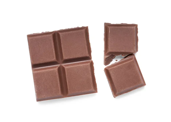 배경에 맛있는 초콜릿 조각들 보이는 — 스톡 사진