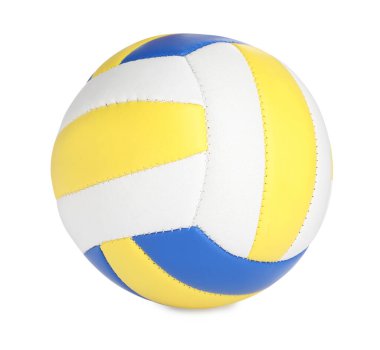 Beyazda izole edilmiş yeni deri voleybol topu