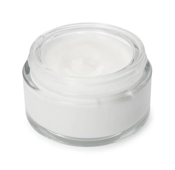 Face Cream Glass Jar White Background — Stockfoto